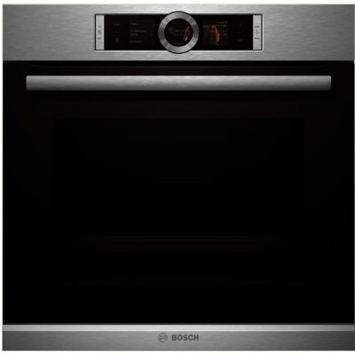 Bosch Serie 8 HBG656RS1B Built In Single Oven in Brushed Steel